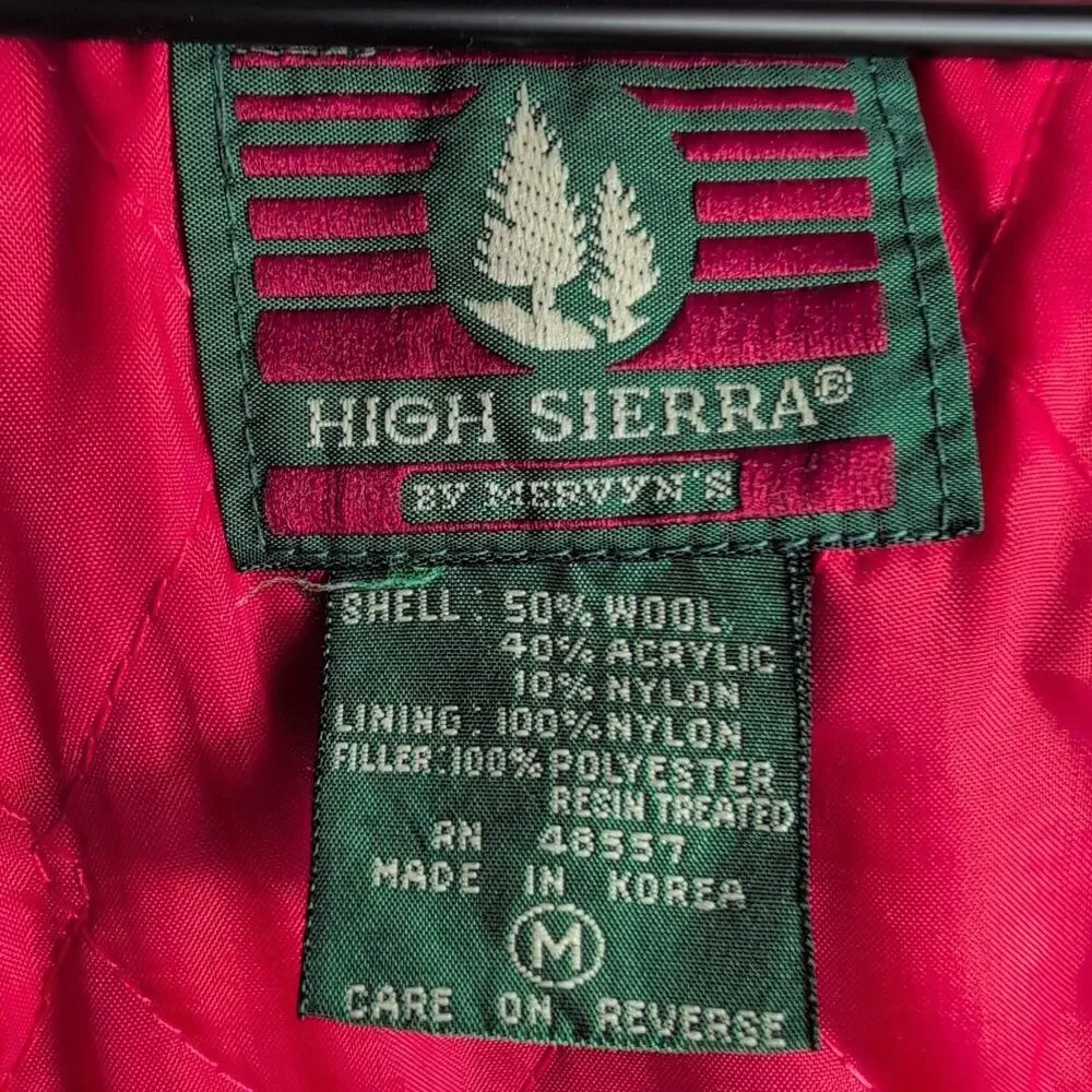 High Sierra Wool Plaid Shacket Men’s Med Red Blue Quilted Hunting Jacket Vintage - Picture 10 of 16